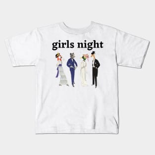 girls night - vintage animal collage Kids T-Shirt